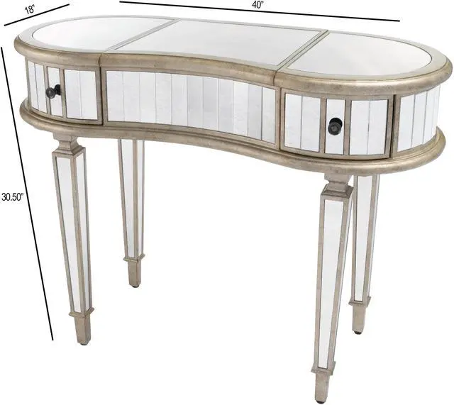 Alt view image 5 of 7 - Constance Mirrored Vanity Table in Silver 3506146