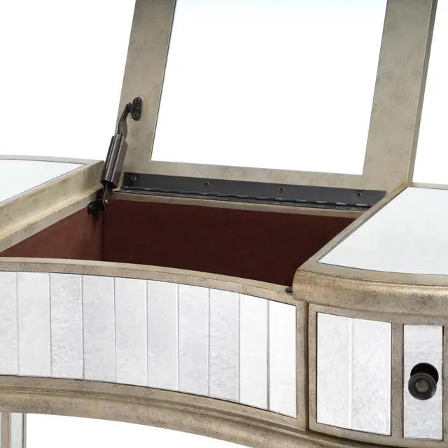 Alt view image 6 of 7 - Constance Mirrored Vanity Table in Silver 3506146