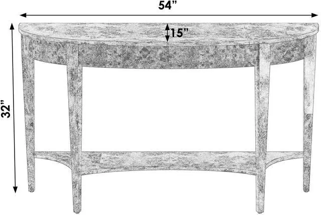 Alt view image 2 of 7 - Astor 54"W Demilune Console Table in Light Brown 4146442