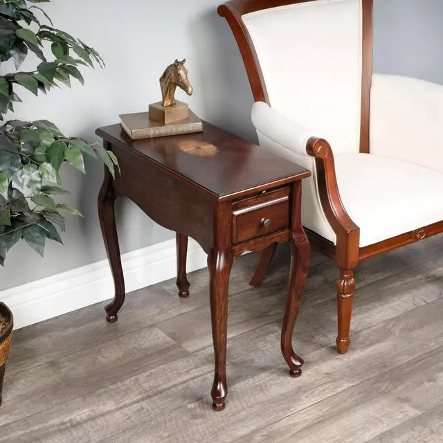 Alt view image 5 of 5 - Croydon One Drawer with Pullout Side Table in Dark Brown 3743024