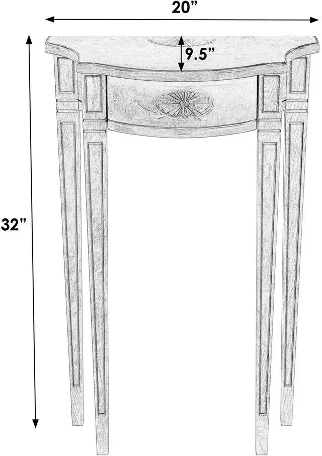 Alt view image 5 of 7 - Chester Demilune Console Table in Beige 3756424