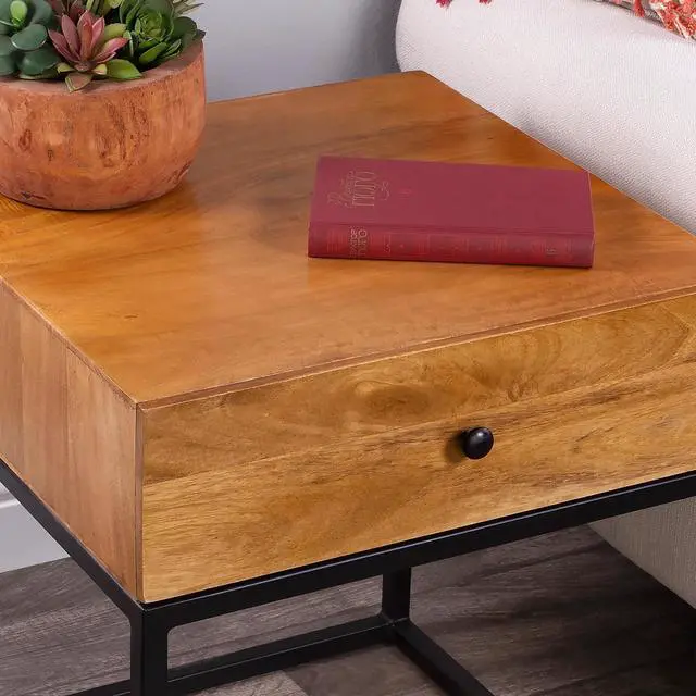 Alt view image 3 of 7 - Brixton Iron & Wood End Table in Multi-Color 3898330