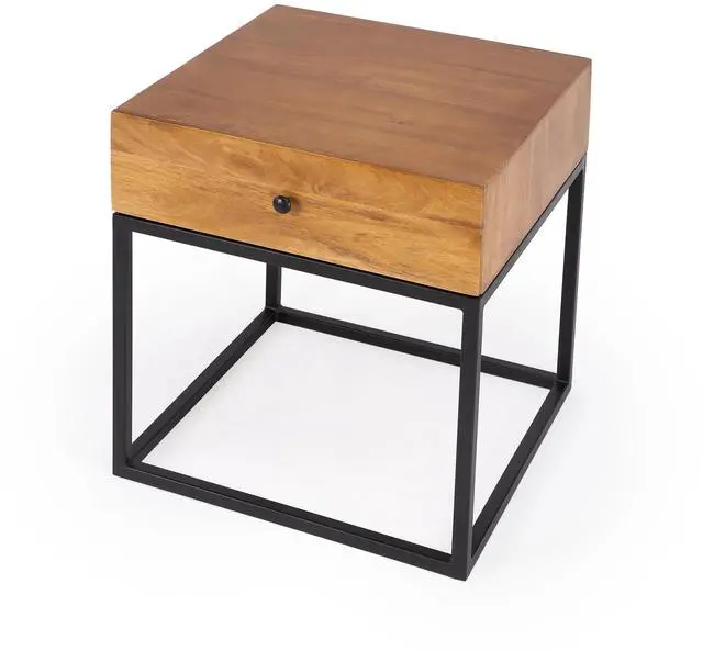 Main image of Brixton Iron & Wood End Table in Multi-Color 3898330