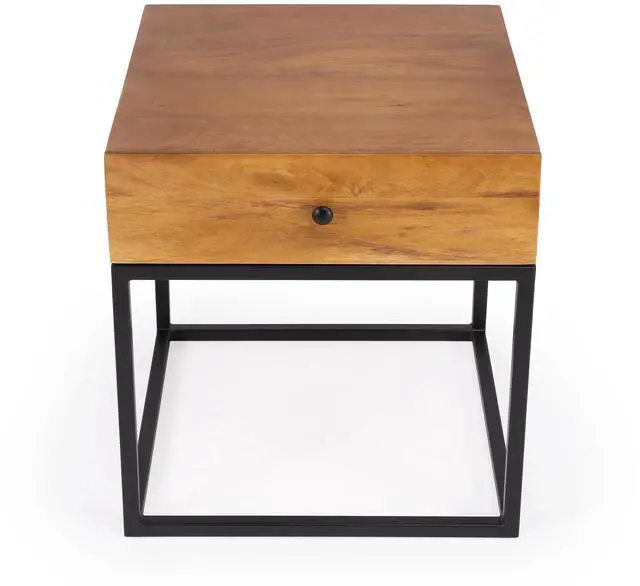 Alt view image 7 of 7 - Brixton Iron & Wood End Table in Multi-Color 3898330