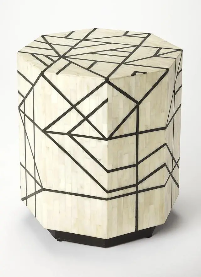 Alt view image 3 of 4 - Greta Bone Inlay Side Table in Multi-Color 5237318