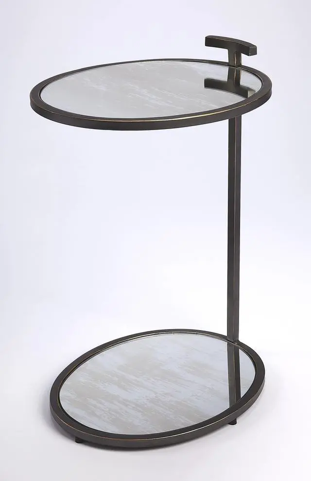Main image of Ciro Metal & Mirrored Side Table in Black 3973407