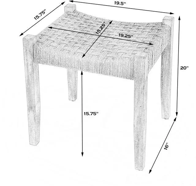Alt view image 4 of 6 - Garner Woven Jute Accent Stool in Natural 4269312