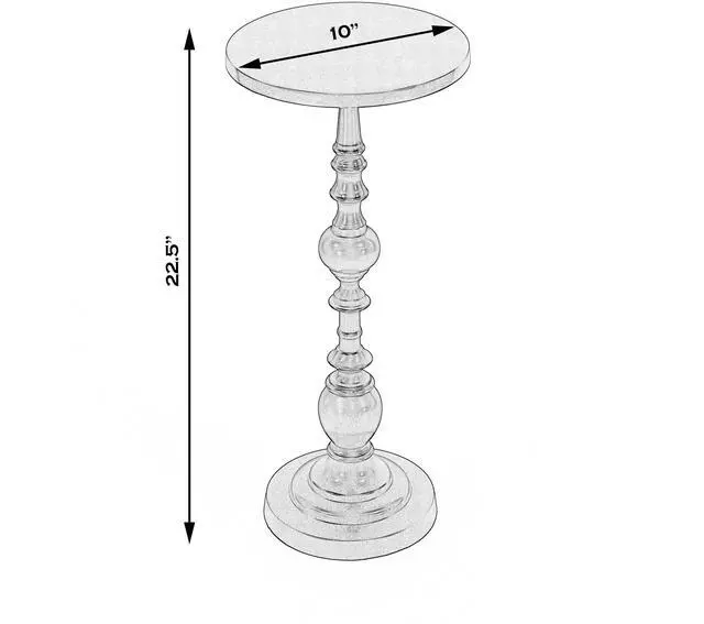 Alt view image 3 of 5 - Darien Round Pedestal 10"W Side Table in Silver 4324220