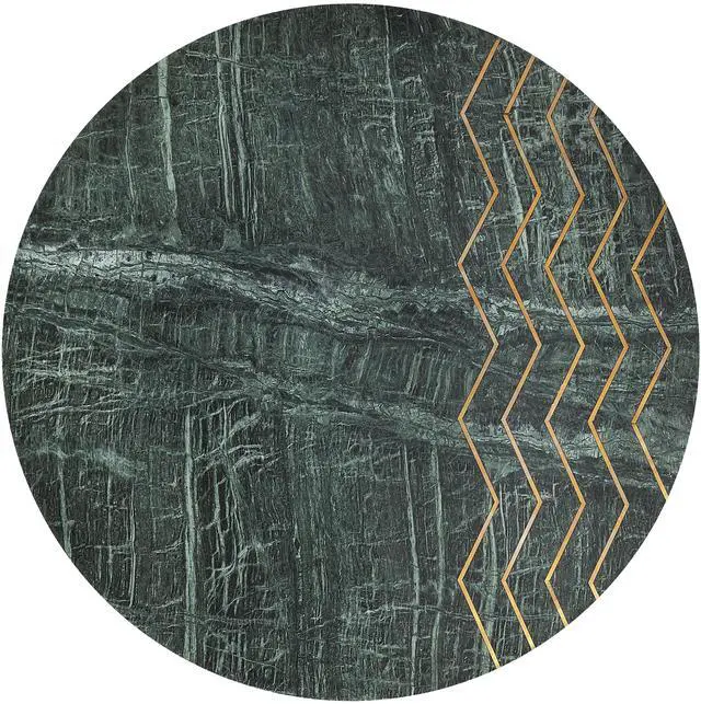 Alt view image 4 of 5 - Hollings Green Marble & Brass Side Table in Green 5402025