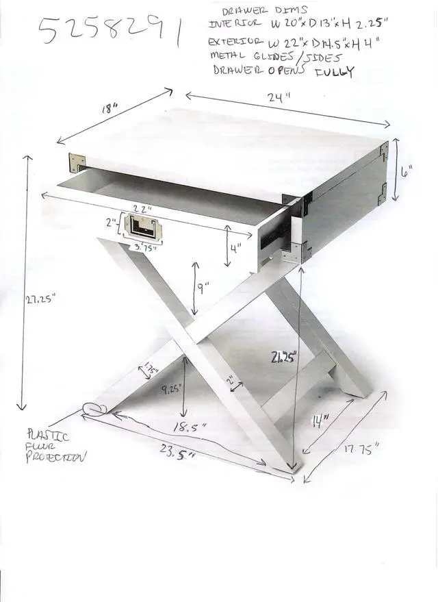 Alt view image 2 of 5 - Anew Campaign Side Table in Blue 5258291