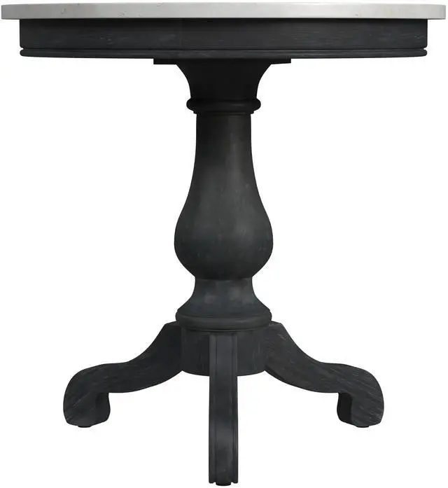 Alt view image 6 of 7 - Danielle Marble 24" Pedestal Side Table in Black 5515432