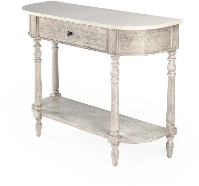 Main image of Danielle Marble 40" one- drawer Console Table in Gray 5517329