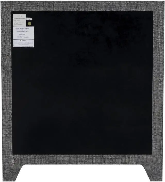 Alt view image 7 of 7 - Bar Harbor Charcoal Raffia 3 Drawer Nightstand in Charcoal 5667420