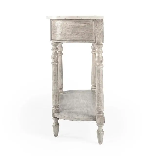 Alt view image 2 of 7 - Danielle Marble 40" one- drawer Console Table in Gray 5517329