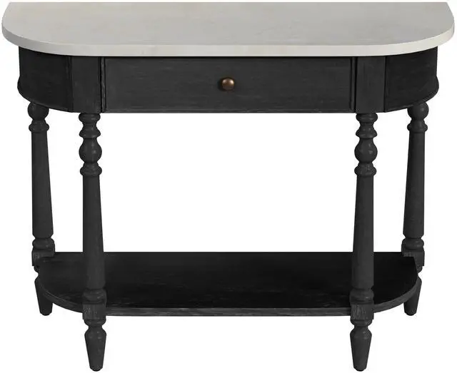 Main image of Danielle Marble 40" one- drawer Console Table in Black 5517432