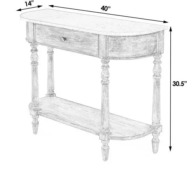 Alt view image 7 of 7 - Danielle Marble 40" one- drawer Console Table in Black 5517432