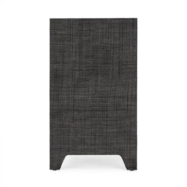 Alt view image 6 of 7 - Bar Harbor Raffia 1 Drawer Nightstand in Charcoal 5669420