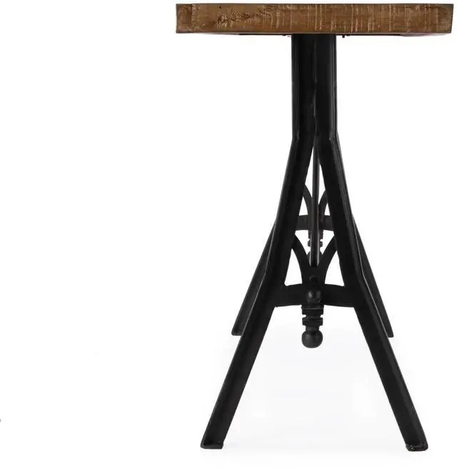 Alt view image 2 of 6 - Croyden 56" Wood and Iron Trestle Console Table in Medium Brown 5684330
