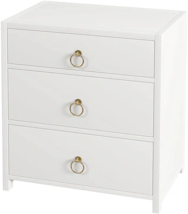 Main image of Lark 3 Drawer Nightstand in White 5671304