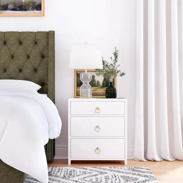 Alt view image 4 of 7 - Lark 3 Drawer Nightstand in White 5671304