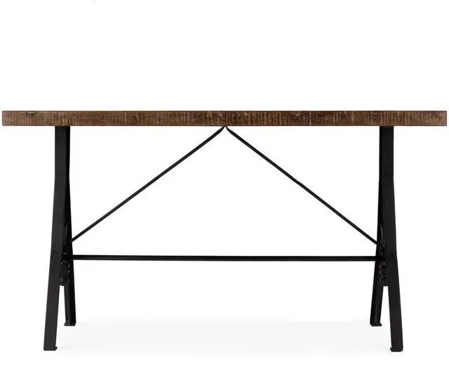 Alt view image 3 of 6 - Croyden 56" Wood and Iron Trestle Console Table in Medium Brown 5684330