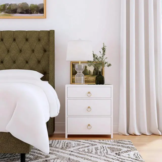 Alt view image 3 of 7 - Lark 3 Drawer Nightstand in White 5671304