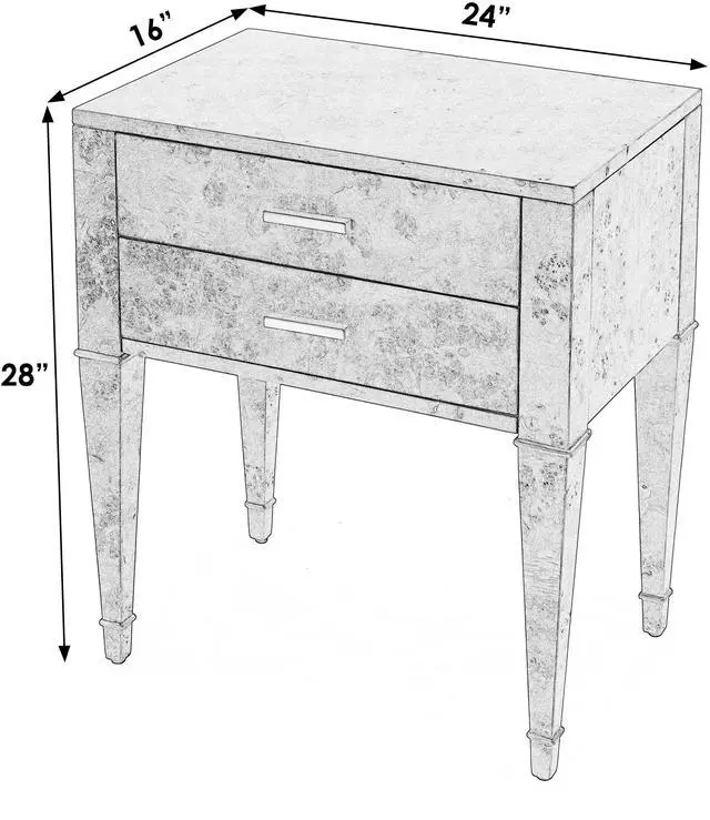 Alt view image 4 of 7 - Kai 2 Drawer End Table in Dark Brown 5713446