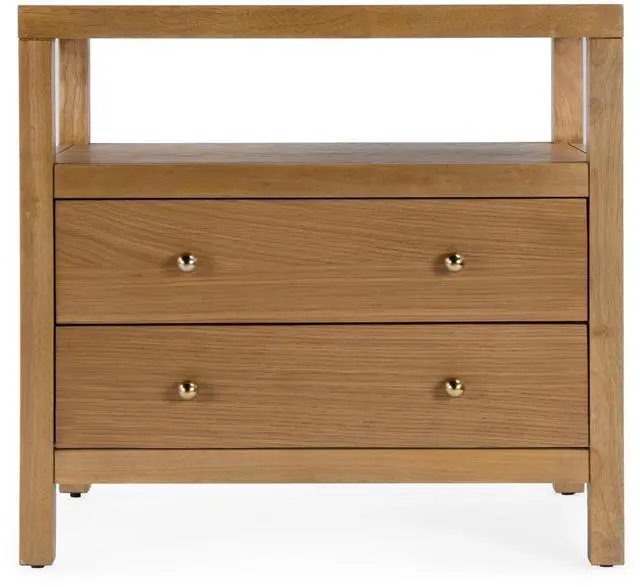 Alt view image 6 of 7 - Nora 2-Drawer Wide Nightstand in Brown 5732452