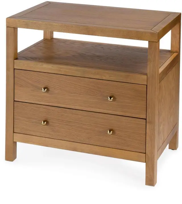 Main image of Nora 2-Drawer Wide Nightstand in Brown 5732452