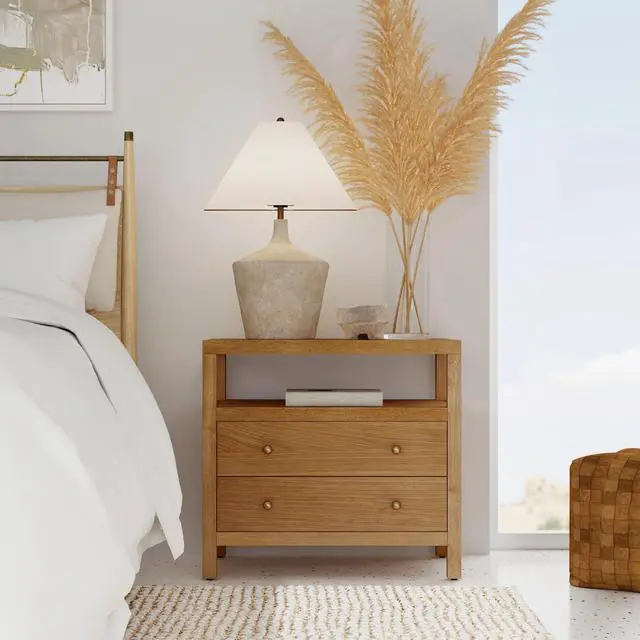 Alt view image 2 of 7 - Nora 2-Drawer Wide Nightstand in Brown 5732452