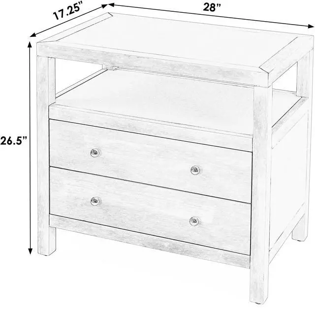 Alt view image 4 of 7 - Nora 2-Drawer Wide Nightstand in Brown 5732452