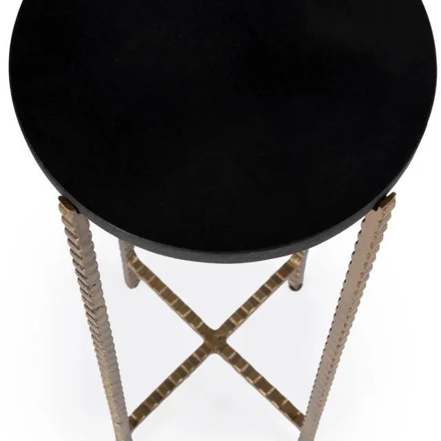 Alt view image 6 of 7 - Nigella Granite Cross Legs Side Table in Multi-Color 5612414