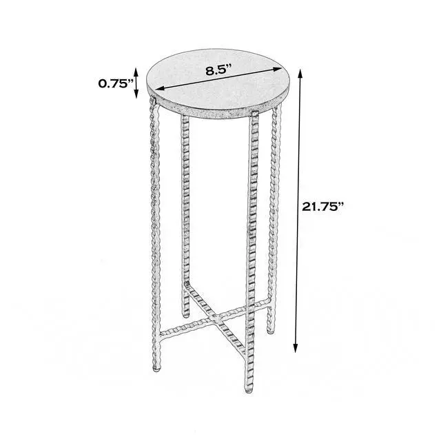Alt view image 5 of 7 - Nigella Granite Cross Legs Side Table in Multi-Color 5612414
