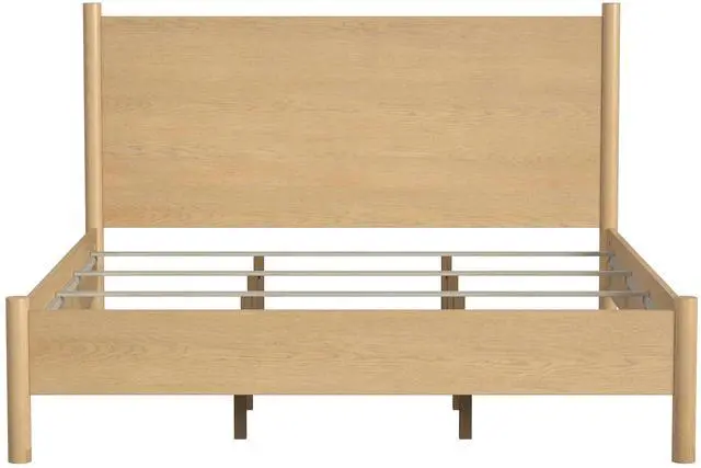 Alt view image 7 of 7 - Lennon Rounded Leg Platform King Bed in Light Brown 5764473