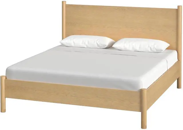 Main image of Lennon Rounded Leg Platform King Bed in Light Brown 5764473
