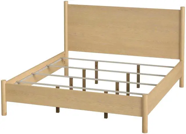 Alt view image 6 of 7 - Lennon Rounded Leg Platform King Bed in Light Brown 5764473