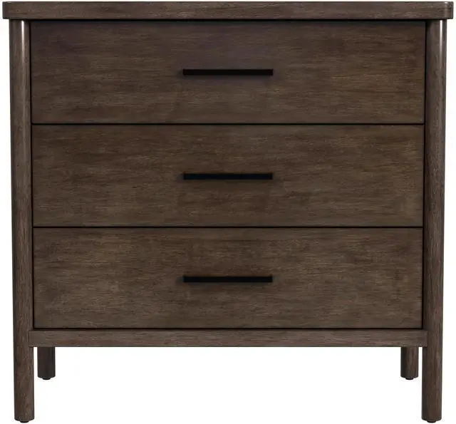 Alt view image 2 of 7 - Lennon 3 Drawer Rounded Leg Dresser in Brown 5754474