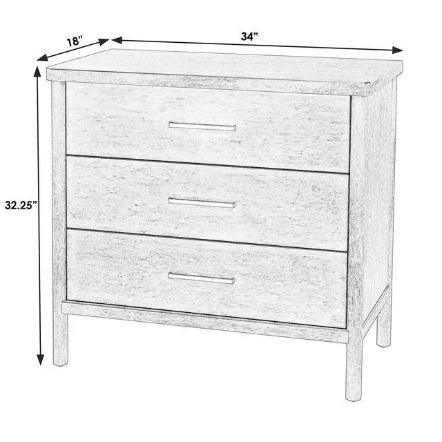 Alt view image 4 of 7 - Lennon 3 Drawer Rounded Leg Dresser in Brown 5754474