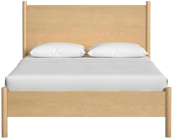 Alt view image 5 of 7 - Lennon Rounded Leg Platform Queen Bed in Light Brown 5763473