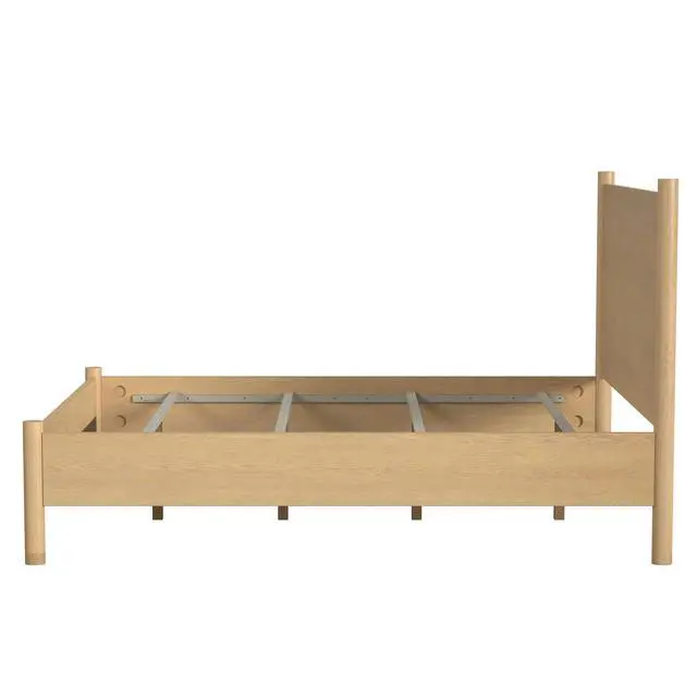 Alt view image 3 of 7 - Lennon Rounded Leg Platform Queen Bed in Light Brown 5763473
