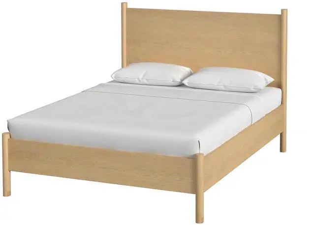 Main image of Lennon Rounded Leg Platform Queen Bed in Light Brown 5763473