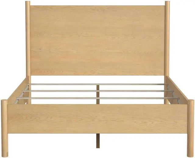 Alt view image 4 of 7 - Lennon Rounded Leg Platform Queen Bed in Light Brown 5763473