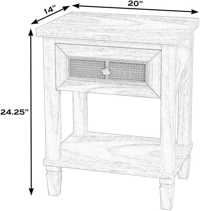 Alt view image 7 of 7 - Flagstaff 1-Drawer Cane Nightstand in Natural 5758449