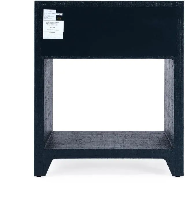Alt view image 5 of 7 - Bar Harbor Raffia 1 Drawer Nightstand in Navy Blue 5669410