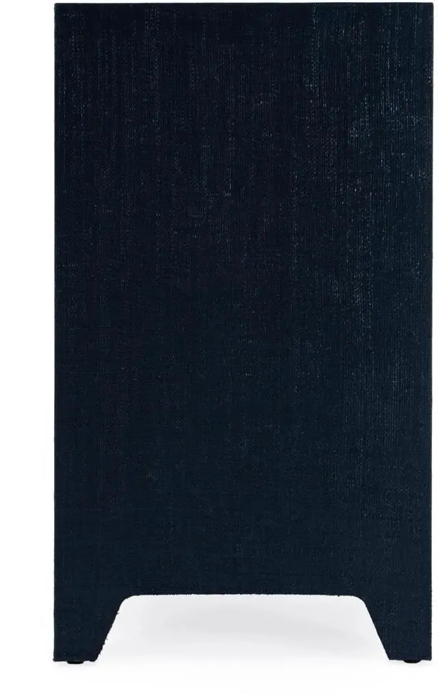 Alt view image 3 of 7 - Bar Harbor Raffia 1 Drawer Nightstand in Navy Blue 5669410