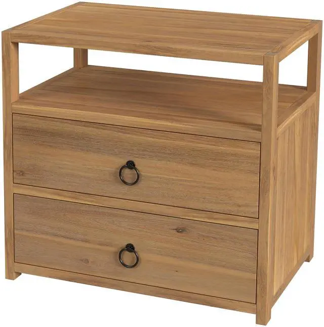 Main image of Lark Natural 2 Drawer Wide Nightstand in Light Brown 5670312