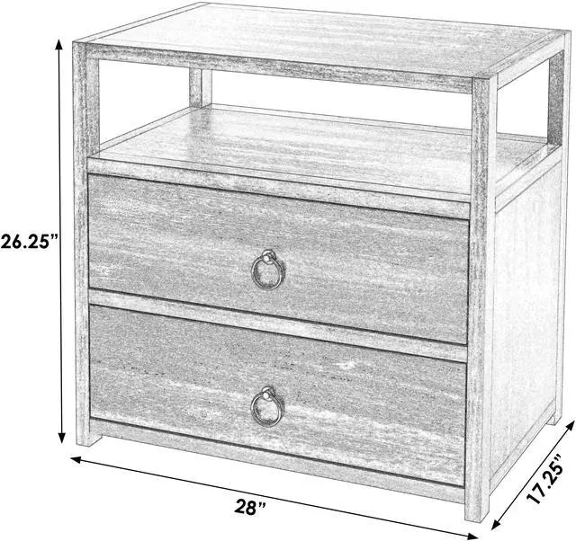 Alt view image 3 of 7 - Lark Natural 2 Drawer Wide Nightstand in Light Brown 5670312
