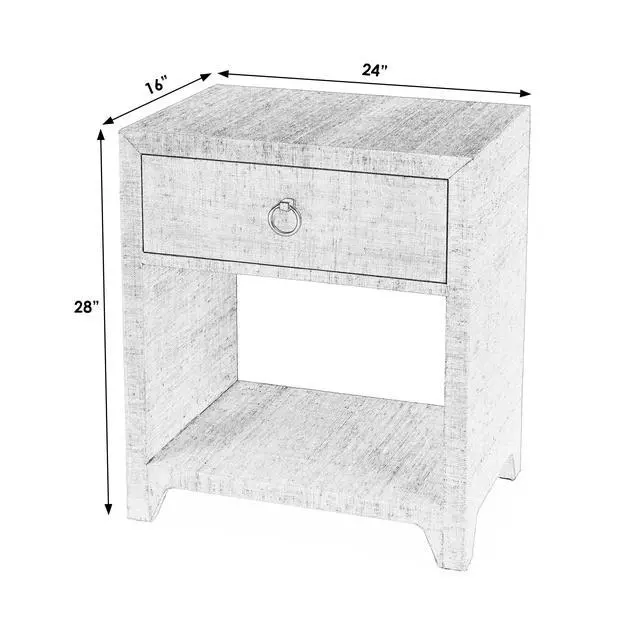 Alt view image 7 of 7 - Bar Harbor Raffia 1 Drawer Nightstand in Natural 5669362