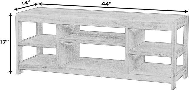 Alt view image 2 of 6 - Hanover Walnut 44" TV Stand in Dark Brown 5682188