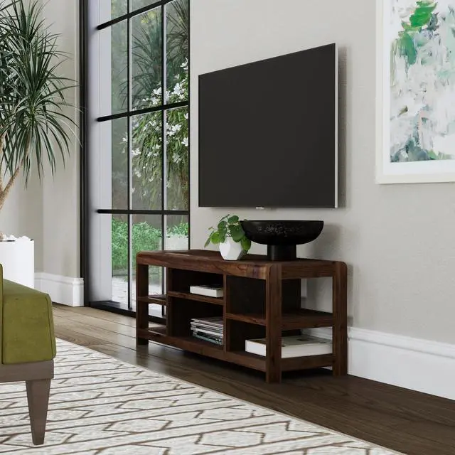 Alt view image 6 of 6 - Hanover Walnut 44" TV Stand in Dark Brown 5682188